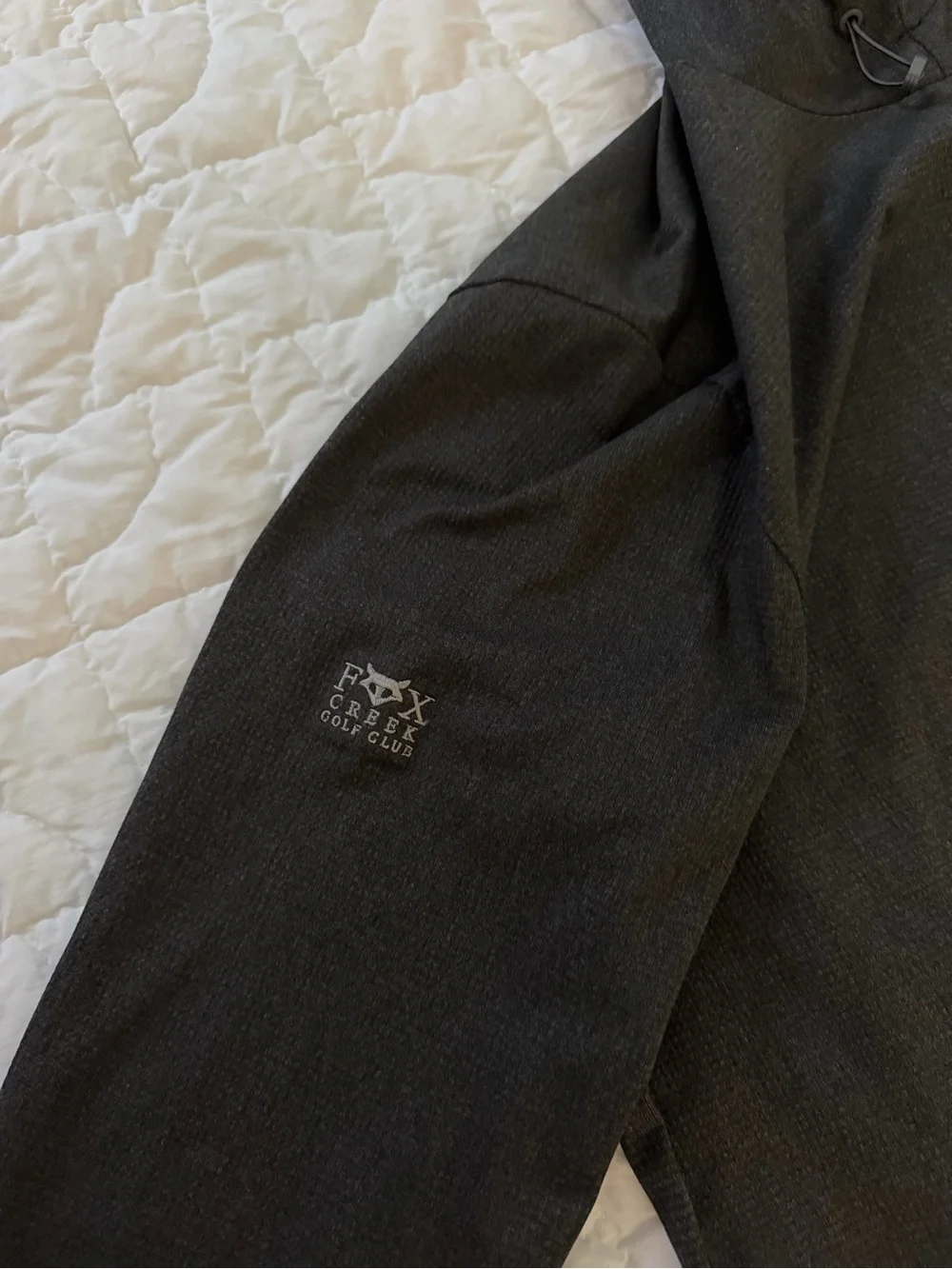 adidas Black Lightweight Hoodie Jacket - Fox Creek Golf Course logo